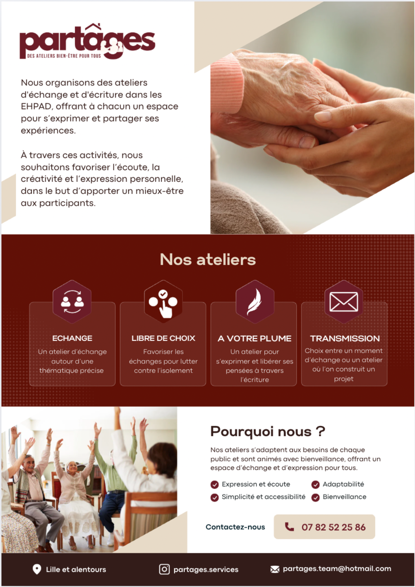 Deuxième flyer du projet Partages
